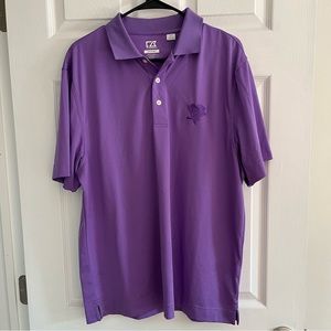 cutter & buck nhl pittsburgh penguins purple polo golf shirt size m